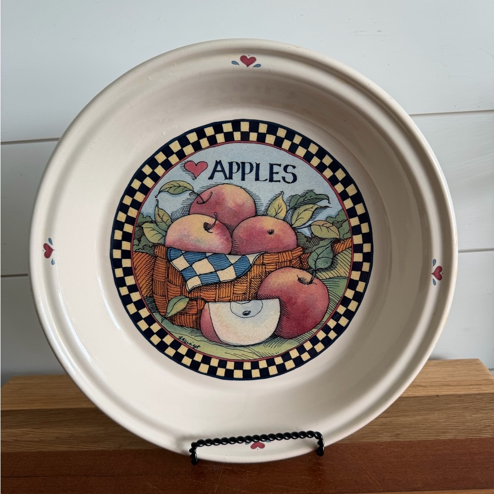 Susan Winget Certified International Pie Dish Plate Apples
